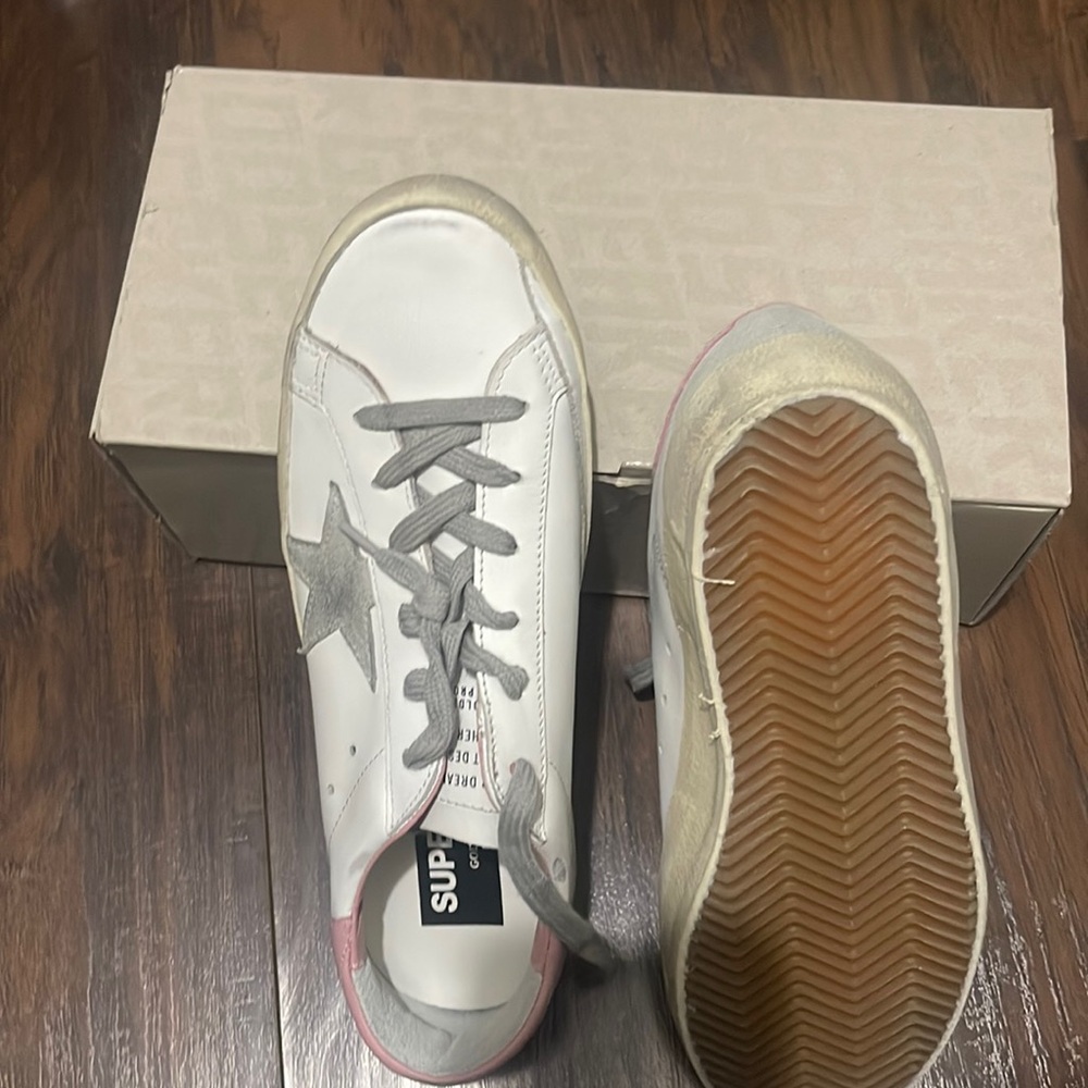 Authentic Golden Goose Superstar Classic White/ Ice/ Light Pink Size 39